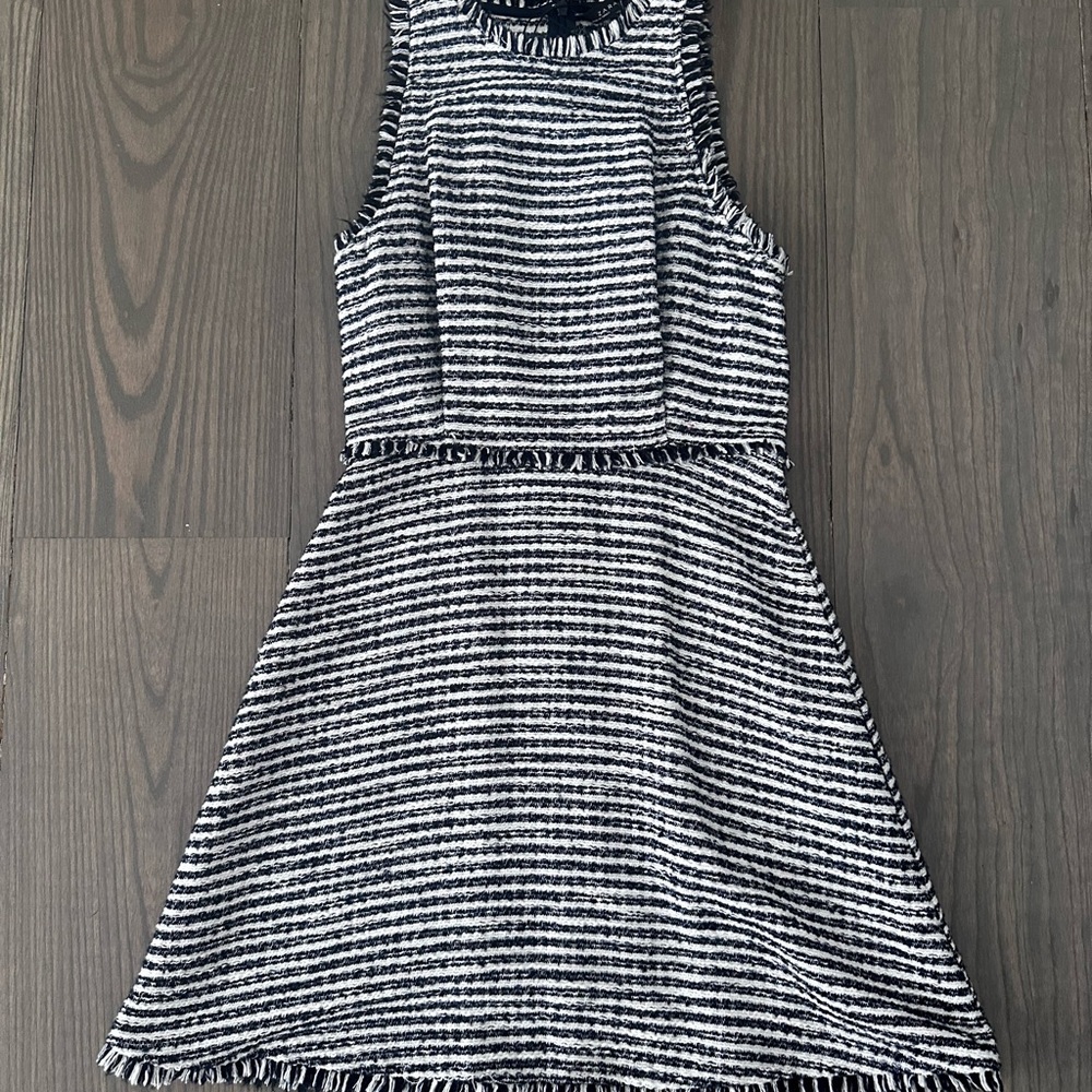 Zara Navy Blue & White Striped Sleeveless  Dress